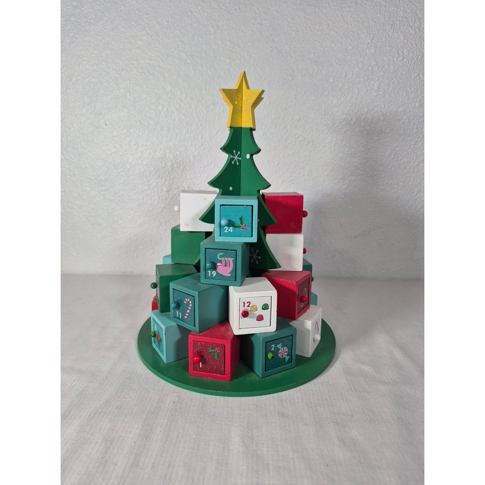 Ashland Wooden Christmas Tree Advent Calendar Countdown Decor